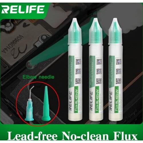 RELIFE RL-423-UV 10ML Lead-Free liquid Soldering Flux Pen No-Clean Welding Flux for PCB BGA Mobile Phone Motherboard Repair