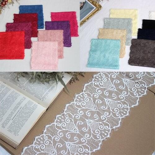 18CM Width French Chantilly Eyelash Lace Trim DIY Fabric For Sewing Clothes VHR092807