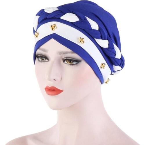 Head Scarf for muslim women solid cotton turban bonnet hijab Caps beading Inner hijabs femme musulman arab wrap head turbantes