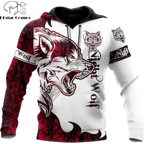 Tattoo Red Night Wolf 3D All Over Printed Autumn Men Hoodies Unisex Casual Pullover Zip Hoodie Streetwear sudadera hombre DW0527