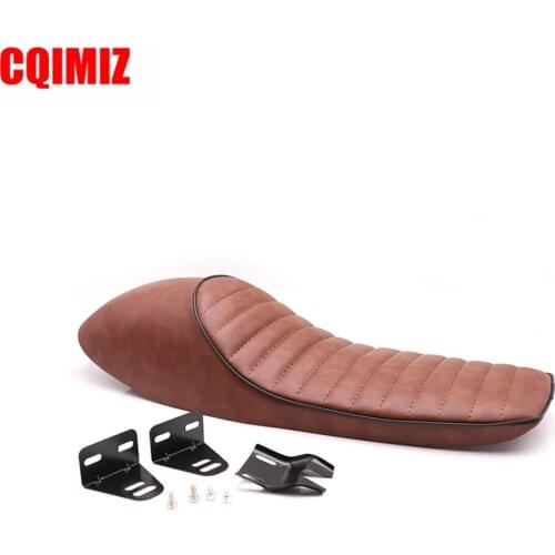 Brown ABS+PU Leather Motorcycle Hump Cafe Racer Vintage Soft Seat Cover Durable For Honda CB 400 550 750