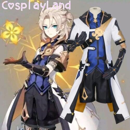 Hot Game Genshin Impact Cosplay Albedo Costume Carnival Halloween Men Suit Uniform Cartoon Outfit Genshin Impact Costume