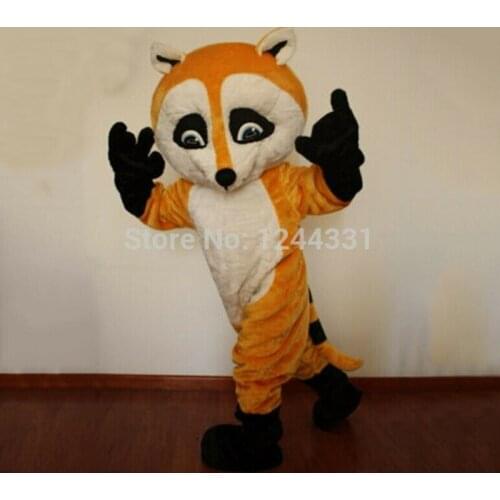 Yellow Raccoon Mascot Costume Cute Plush Animal Cosplay Fursuit Halloween Christmas Carnival Adult Size