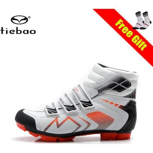 Tiebao Men Cycling Shoes Sapatilha Ciclismo Mtb Winter White Bicyle Sneakers Superstar Self-locking Breathable Riding Mtb Shoes