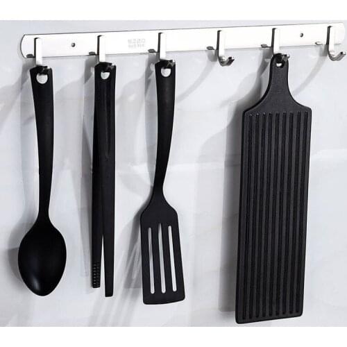 Nail fixing Style 304 Stainless Steel Hook Bathroom Towel Hook Strong Seamless Kitchen Hooks Metal Storage Rack Organizer