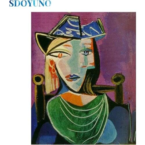 SDOYUNO DZDP680 Full Square/Round Diamond Painting Cross Stitch Abstract Figure DIY 5D Diamond Mosaic Embroidery Painting Icons