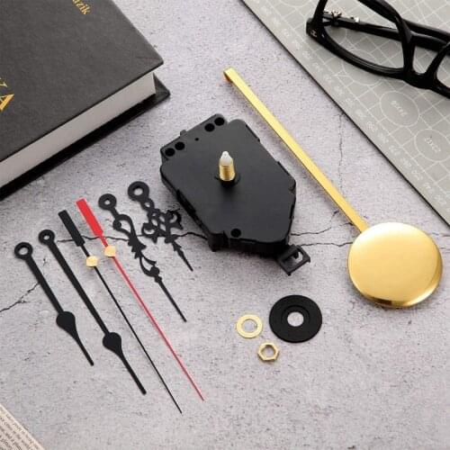 Quartz Pendulum Clock Movement Mechanism DIY Repair Parts Replacement with 2 Pairs Hands Pendulum for DIY Clock Repair