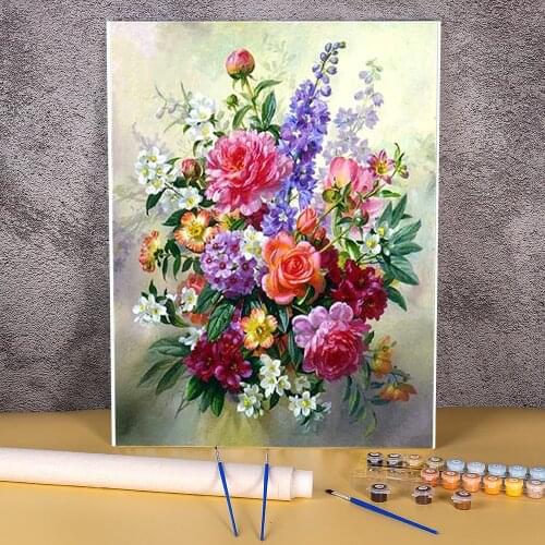 Flower Vase Painting By Numbers Complete Kit Oil Paints 50*70 Picture By Numbers Photo New Design For Adults Art