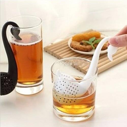 New Novelty Gift Swan Spoon Tea Strainer Infuser Teaspoon Filter Creative Plastic Tea Tools Kitchen Accessories F0269