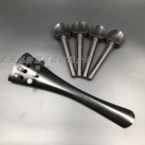 One set of ebony inlay Paris eye 5 strings cello tailpiece and 4pcs cello pegs