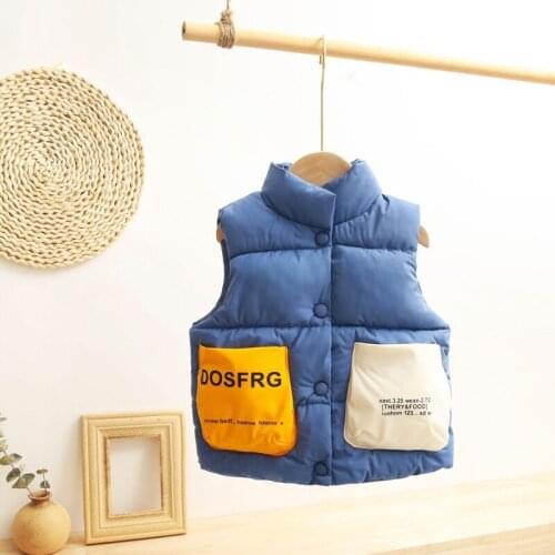 Fall winter boys girls cotton padded vests turtle neck kids warm waistcoat childrens clothes