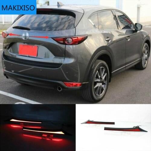 2PCS LED Reflector For Mazda CX-5 CX5 2017-2020 Car Tail Light Rear Bumper Light Rear Fog Lamp Brake Light