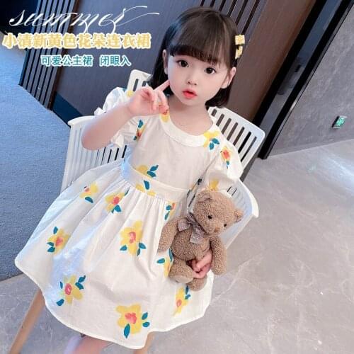 Beach Dress for Girl Light Summer Childrens Cute Floral Dress Toddler Kids Boutique 0 1 2 3 4 5 6 7 Year Elegant Designer Dress