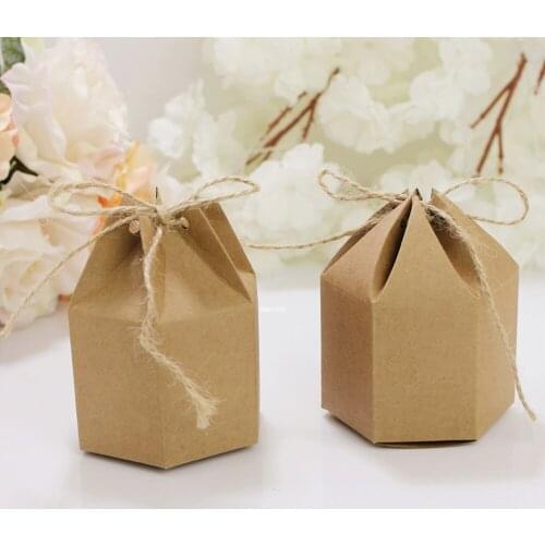 Candy Gift Boxeshexagon Shape Candy Box Wedding Favors Cake Gift Packaging Boxes Wedding Party Supplies