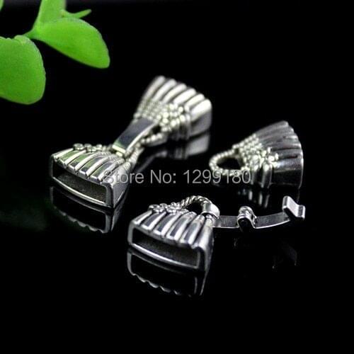 Fit:10x3mm cord Antique Silver Fold Over Lobster Clasp Necklace Hook Fings bails for Pendant Bracelet Clasp 20sets/lot (K00536)