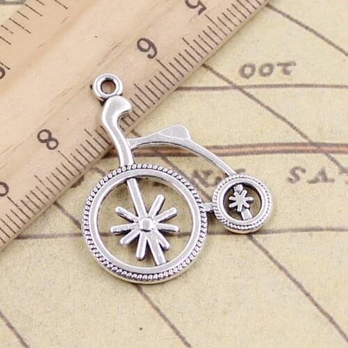 10pcs Charms Mediaeval Bike Bicycle 27x31mm Tibetan Silver Color Pendants Antique Jewelry Making DIY Handmade Craft Pendant