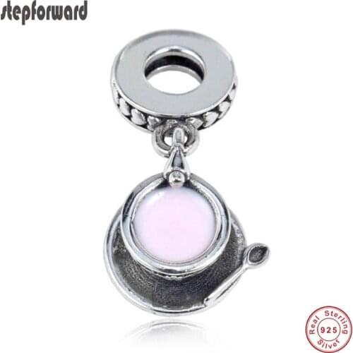 Popular DIY Enamel 925 Sterling Silver Magic Cup Hanging Charm Fit European Famous Bracelet