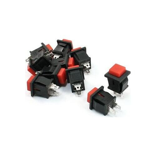 Momentary Action SPST Square Red Push Button Switch AC 125V/1A
