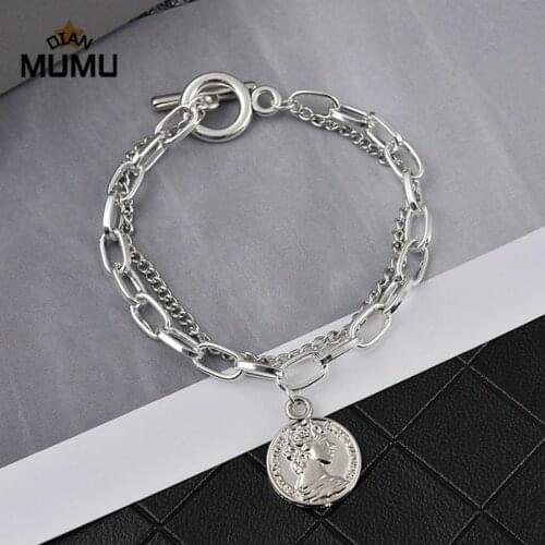 Arious Shapes Curb Cuban Chain Bracelets for Women Miami Boho Thick Gold Color Charm Bracelets on hand Fashion Golds Jewelry