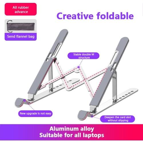 Aluminum Alloy Adjustable Laptop Stand Foldable Portable Bracket Lifting Cooling Holder Non-slip For Notebook MacBook Computer