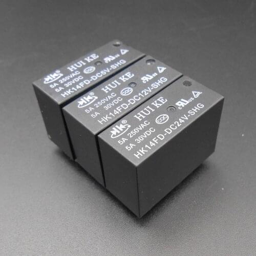 100PC HUI KE Power Relay HK14FD DC 5V 12V 24V 5A 8 Pins 8-Pin HK14FD-DC5V-SHG HK14FD-DC12V-SHG HK14FD-DC24V-SHG HUIKE *FD241-243