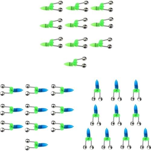 30Pcs LED Light Clip Alert Twin Extra Loud Alarm Bells Fishing Replacement Tackles for Fisherman