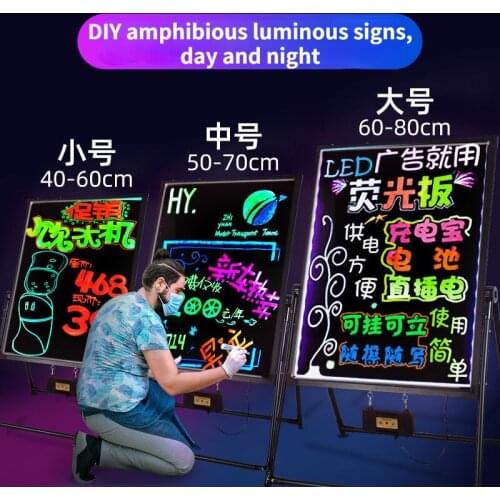 LED electronic fluorescent board billboard luminous blackboard billboard DIY display store content advertising board shop sign