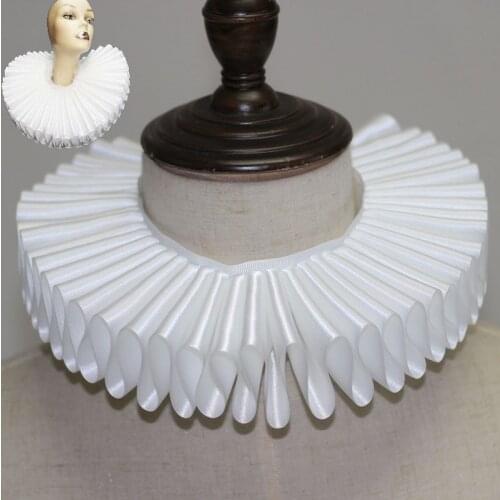 Ruff Collar Millstone Elizabethan Tudor Medieval Renaissance Costume Accessory Neck Frill Victorian Cosplay For Adult Men Women