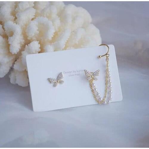 Bowknot Earrings Female Ins Wind Korean Temperament Ear Clip Earrings All-in-one Super Fairy Tassel Earrings Tide