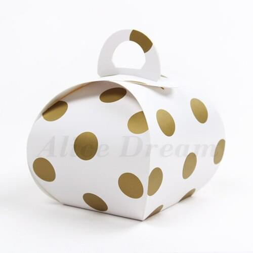 10*10*8cm 10 PCS gold spot print paper box candy gift handmade cookie chocolate Storage Boxes packaging valentines day use