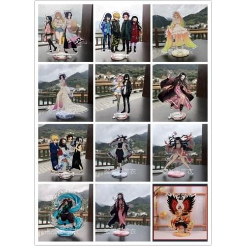2021 Demon Slayer Kamado Nezuko Tanjirou Kochou Shinobu Kanroji Mitsuri Cosplay Acrylic Stand Figure Model Cartoon Desk Decor