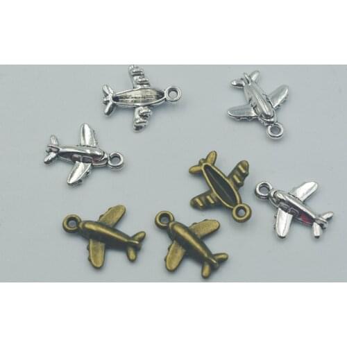 36pcs hot sell Antique Silver charms aircraft Pendant Charms Plane Charms For Jewelry accessories 16*13*2mm