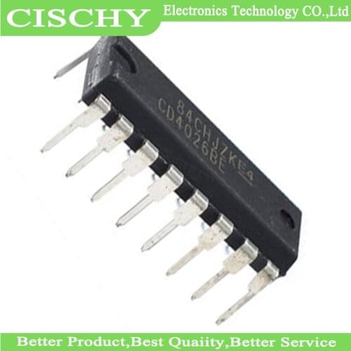 10pcs/lot CD4026 CD4026BE 4026 IC CMOS Counters Decade/Divider DIP-16 In Stock