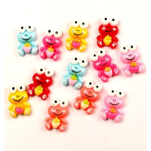 50Pcs Mixed Frog Resin Decoration Crafts Beads Flatback Cabochon Scrapbook Kawaii DIY Embellishments Accessories Buttons
