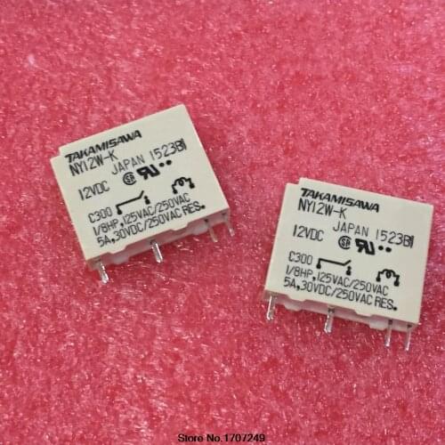 Free Shipping 100% new original relay 10pcs/lot NY12W-K 12VDC 4PIN 5A