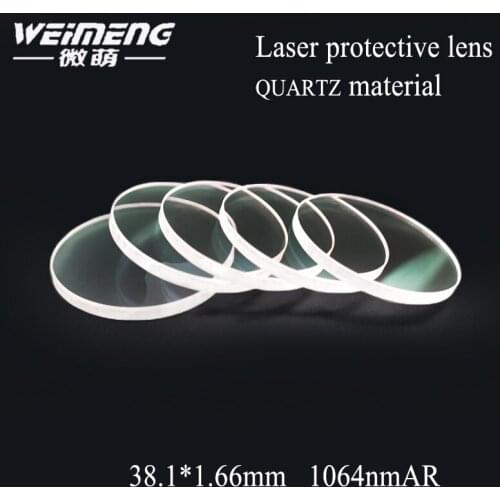 Weimeng brand 38.1*1.66mm JGS1 quartz material clear laser protective lens window film laser protecive glass for laser machine