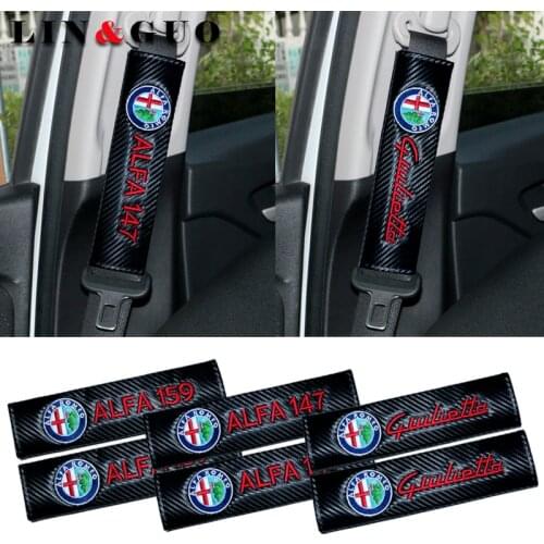 Car Carbon fiber Seat Belt Cover Car Styling Case For Alfa giulietta 147 159 Car-Styling