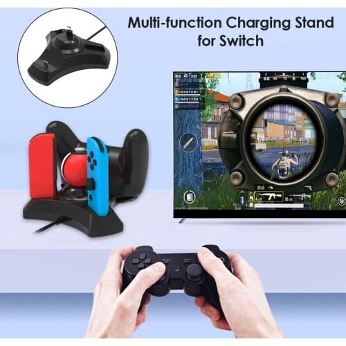 For Nintendo Switch Joy Con Pro Controller 4 in 1 Charging Dock Station Poke Ball Plus Charger Stand Games Accessories