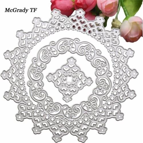 1Set Pretty Round Flower Cutting Dies Stencils Template Embossing DIY Scrapbooking Paper Card Album Photo Decor Cutting Dies