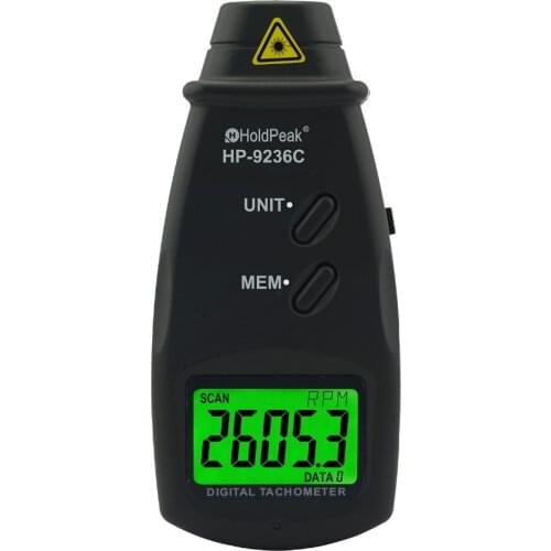 HoldPeak Laser Tachometer HP-9236C Speed Meter Digital Diagnostic-tool Photo LCD RPM Meter Engine Motor Non-contact Tachometer