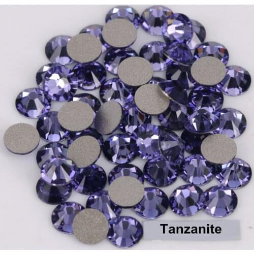 Good Quality ss3-ss34 Tanzanite Flat Back Non Hotfix Glue On Nail Art Rhinestones