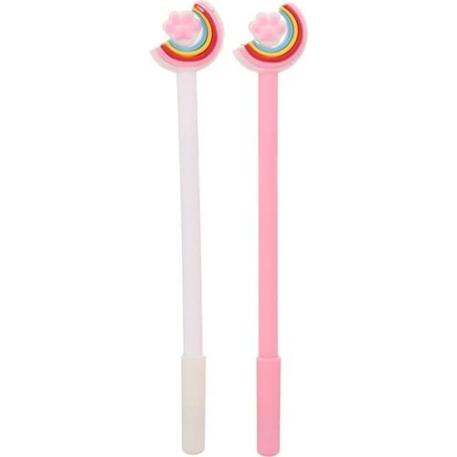 20 Pcs Creative Stationery Cartoon Gel Pen Cute Girl Heart Rainbow Learning Office Supplies Signature Pen Wholesale