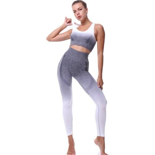 Yoga Sets Women Gym Sports Set Elastic Sports Hight Waist Leggings Sportswear Workout Sets Women Yoga Sets Women Gym Sports Set