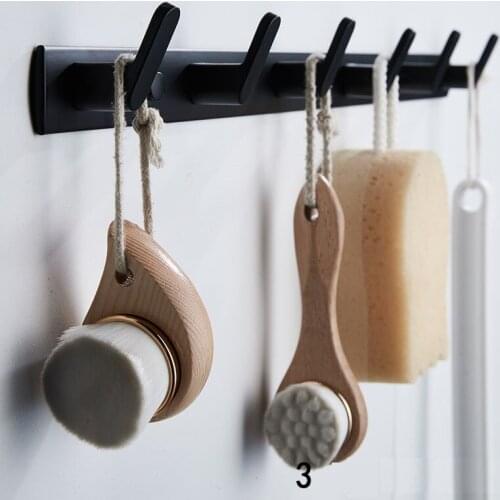 Matte black solid aluminun coat hook bathroom clothes row hook space aluminum door rear hook for cap,coat,key Kitchen wall hook