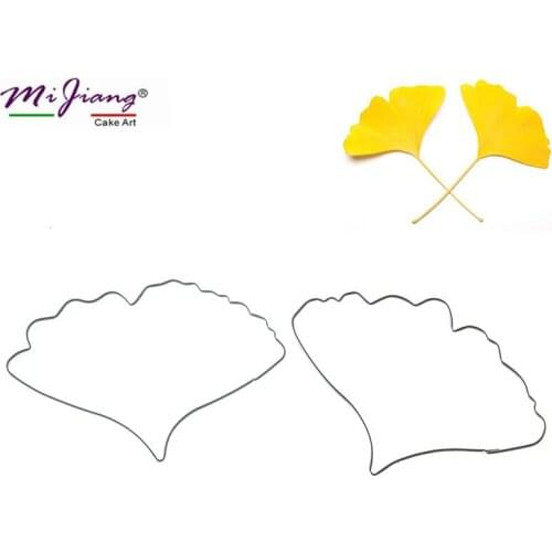 Stainless Steel Ginkgo Biloba Leaf Cutters Set Slicers Fondant Cake Decorating Tools DIY Sugar Paste Biscuit Cookie Mold A308