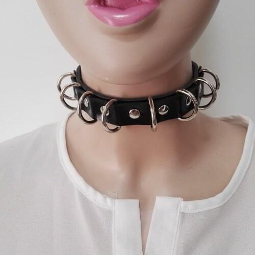 New Harajuku Hot Dark Rivet 100% handmade leather sweet heart lock &Key Choker punk Necklaces club party Free shipping