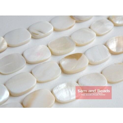 Wholesale!!! (1pcs= 1 Strands) 22x13x3mm White Natural Mother of Pearl Shell Rounded Rectangle Beads Approx 39CM Per Strand