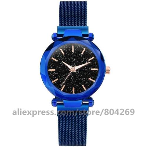 Wholesale Womens Quartz Watch Alloy Black Fashion Watches Magnetic Band Alloy Women Watches 8694