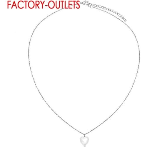Sparkling Heart Pattern Pearl Pendant Fashion Real 925 Sterling Silver Necklace For Women Wedding Birthday Jewelry Gift