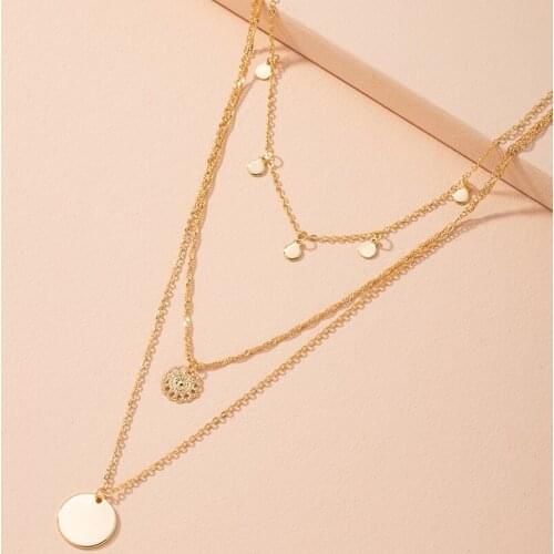 Luxury Fashion Graceful Multilayer Tag Necklace For Women Charm Gold Color Necklaces Party Jewelry Accessories Gift